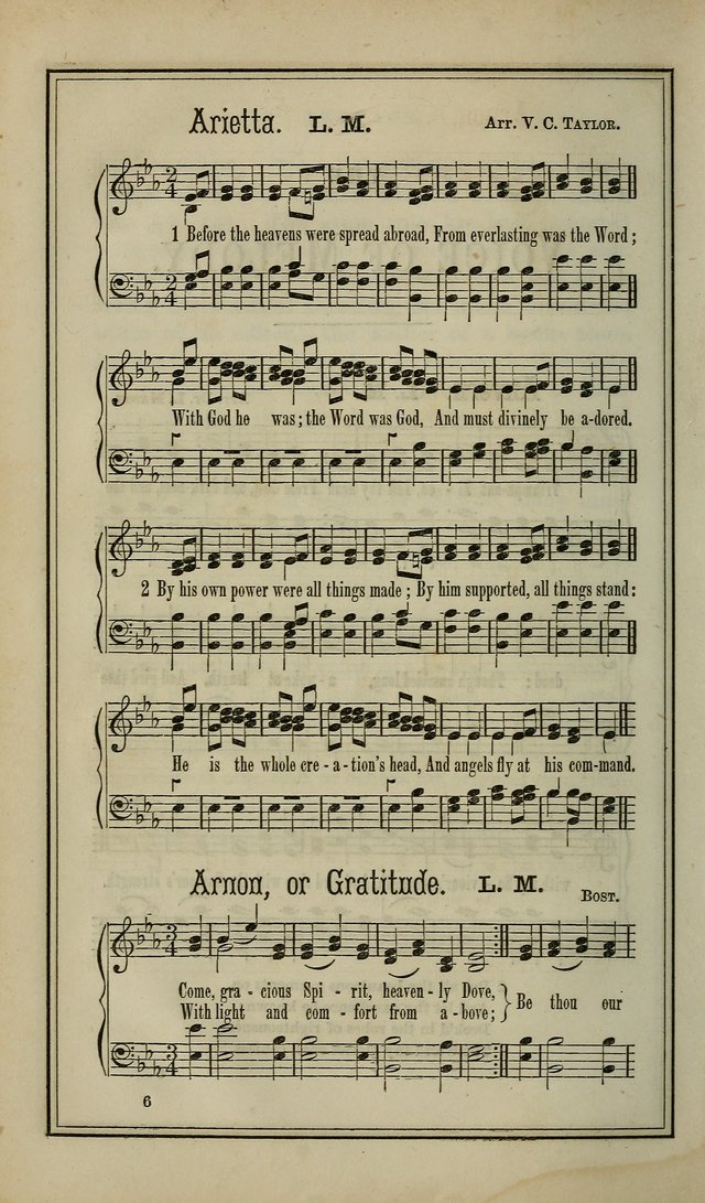 The Voice of melody: a choice collection of hymn tunes for choirs, prayer-meetings, congregations, and family use page 6