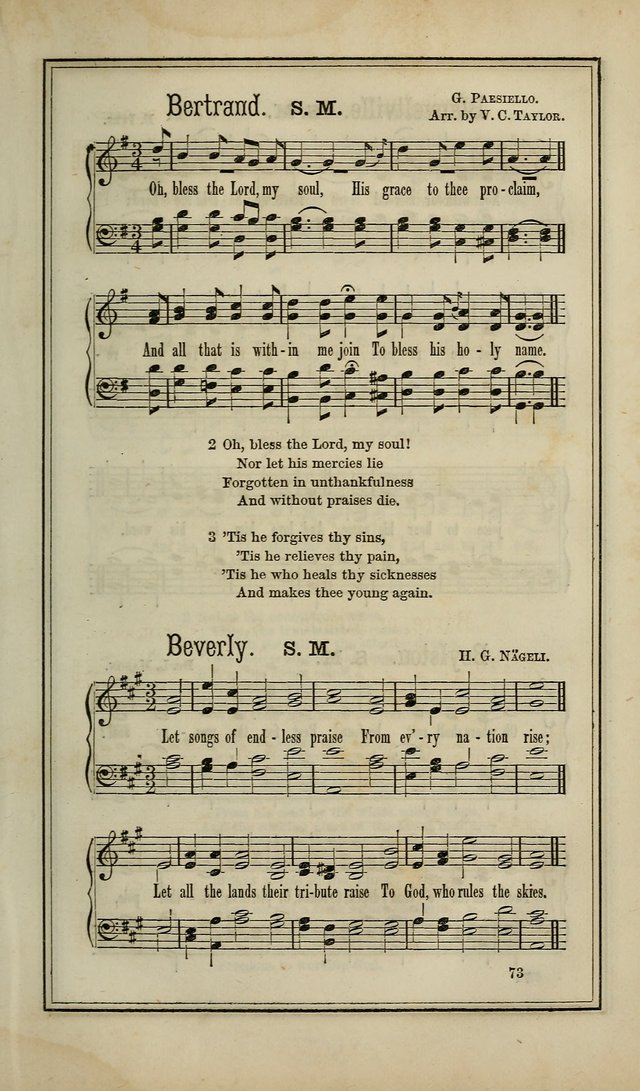 The Voice of melody: a choice collection of hymn tunes for choirs, prayer-meetings, congregations, and family use page 73