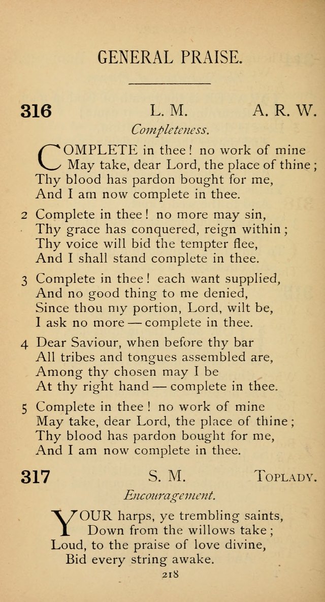 The Voice of Praise: a collection of hymns for the use of the Methodist Church page 218