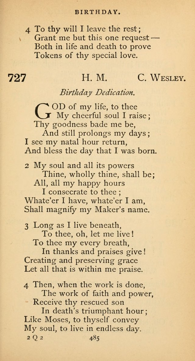 The Voice of Praise: a collection of hymns for the use of the Methodist Church page 485