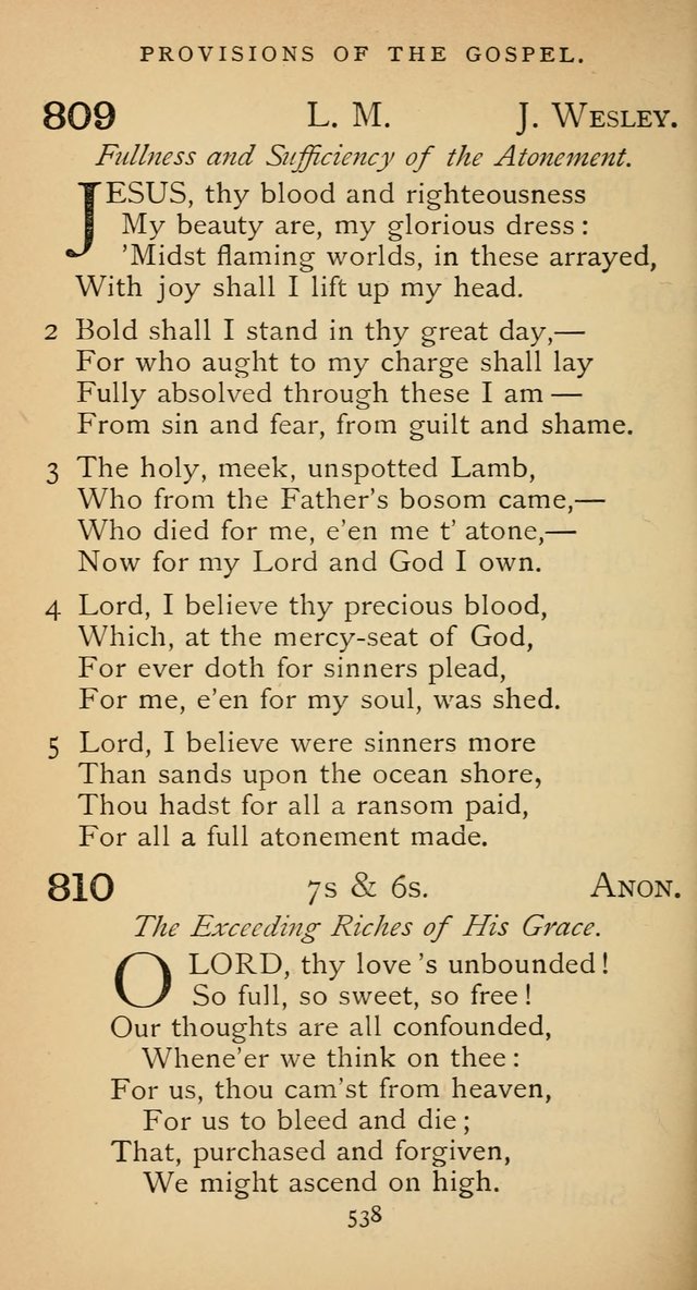 The Voice of Praise: a collection of hymns for the use of the Methodist Church page 538