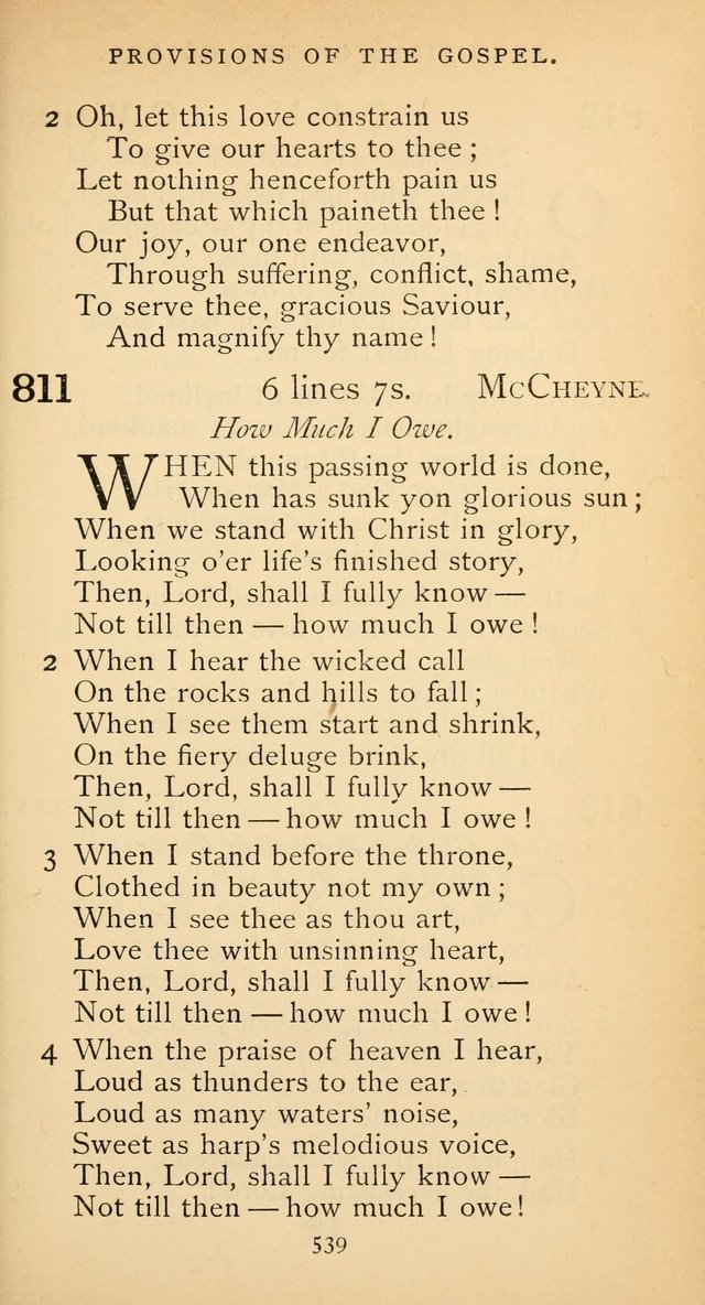 The Voice of Praise: a collection of hymns for the use of the Methodist Church page 539