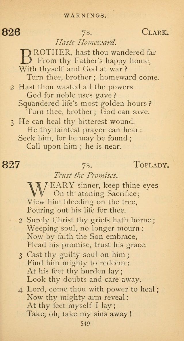 The Voice of Praise: a collection of hymns for the use of the Methodist Church page 549