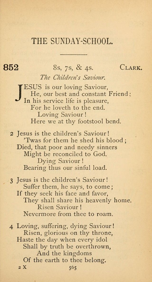 The Voice of Praise: a collection of hymns for the use of the Methodist Church page 565