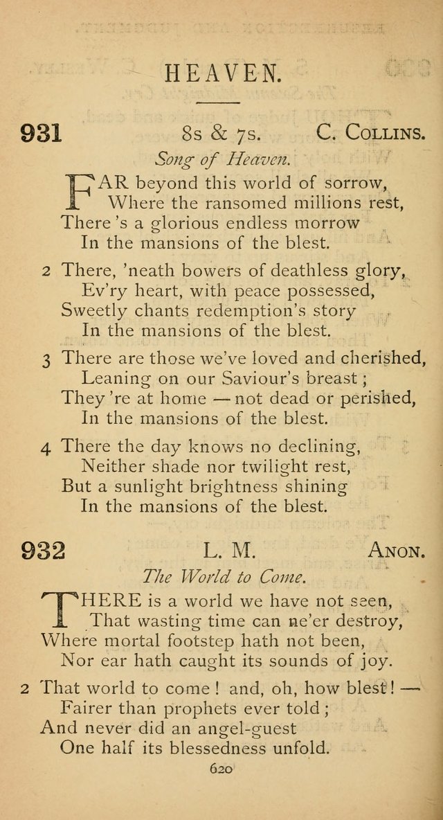 The Voice of Praise: a collection of hymns for the use of the Methodist Church page 620