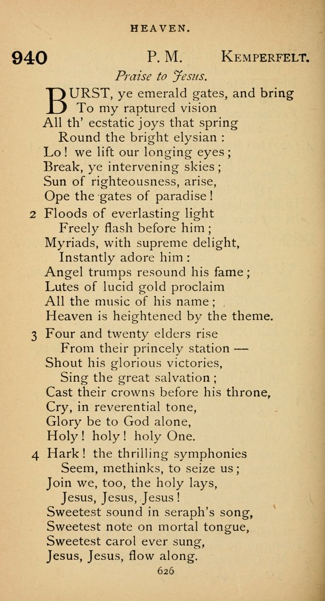 The Voice of Praise: a collection of hymns for the use of the Methodist Church page 626