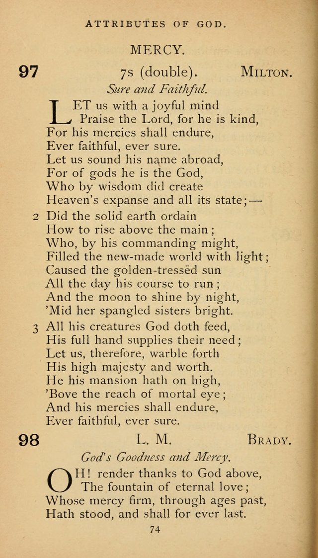 The Voice of Praise: a collection of hymns for the use of the Methodist Church page 74