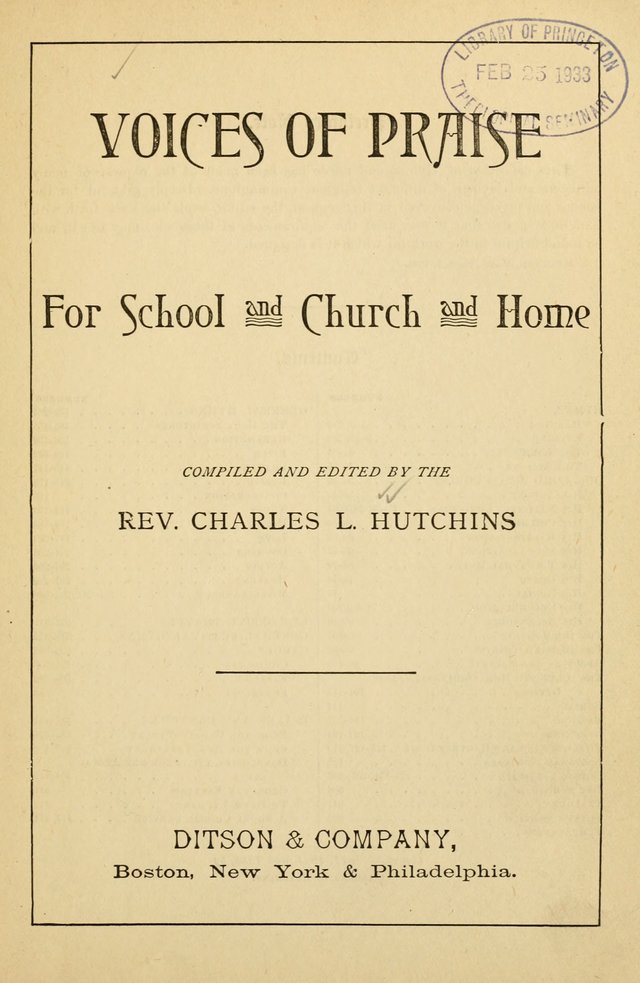 Voices of Praise: for school and church and home page v