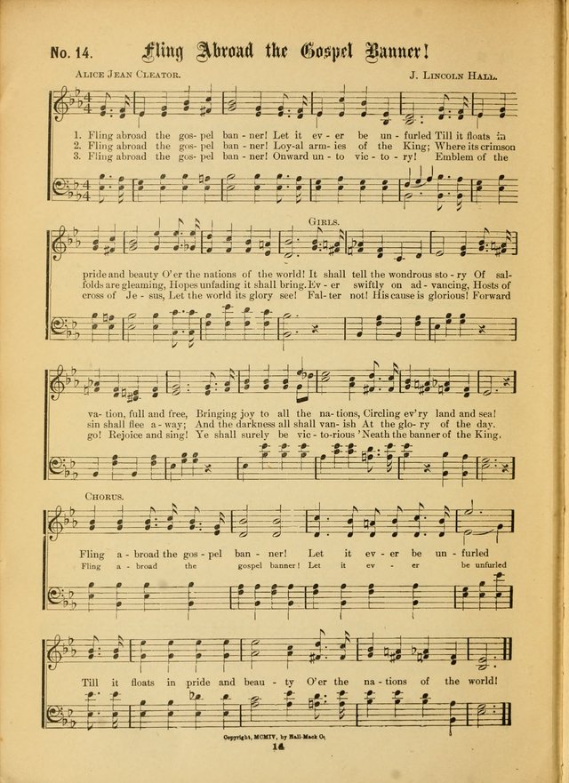 The Voice of Praise: a compilation of the very best sacred songs for use in Sunday Schools and praise services page 14