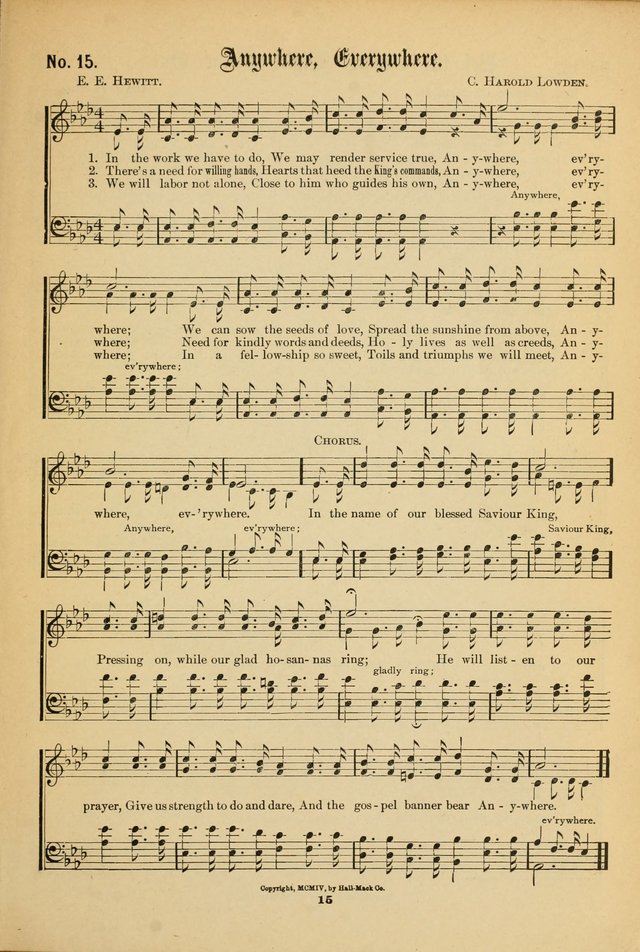 The Voice of Praise: a compilation of the very best sacred songs for use in Sunday Schools and praise services page 15