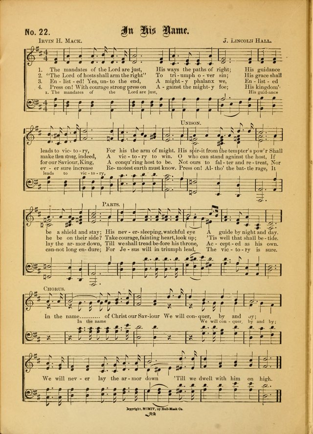 The Voice of Praise: a compilation of the very best sacred songs for use in Sunday Schools and praise services page 22