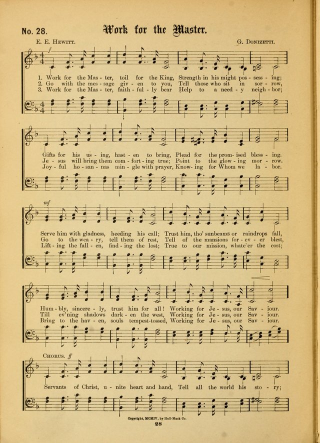 The Voice of Praise: a compilation of the very best sacred songs for use in Sunday Schools and praise services page 28