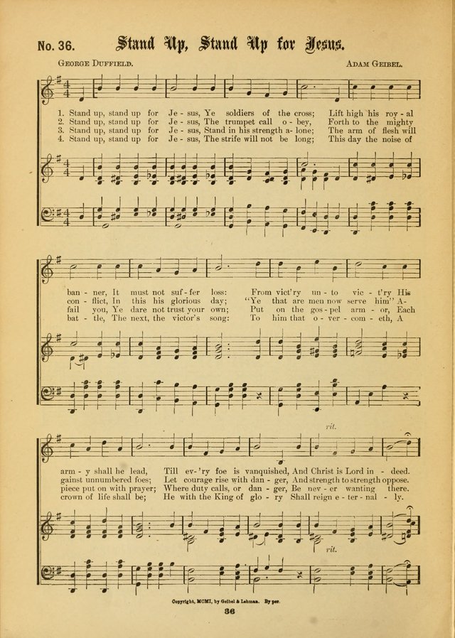 The Voice of Praise: a compilation of the very best sacred songs for use in Sunday Schools and praise services page 36