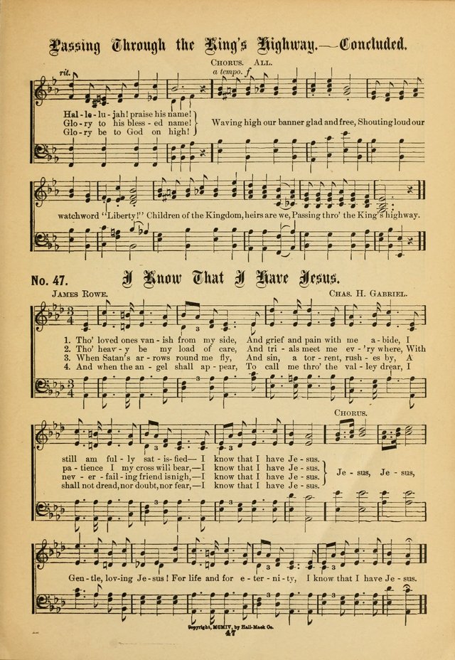 The Voice of Praise: a compilation of the very best sacred songs for use in Sunday Schools and praise services page 47