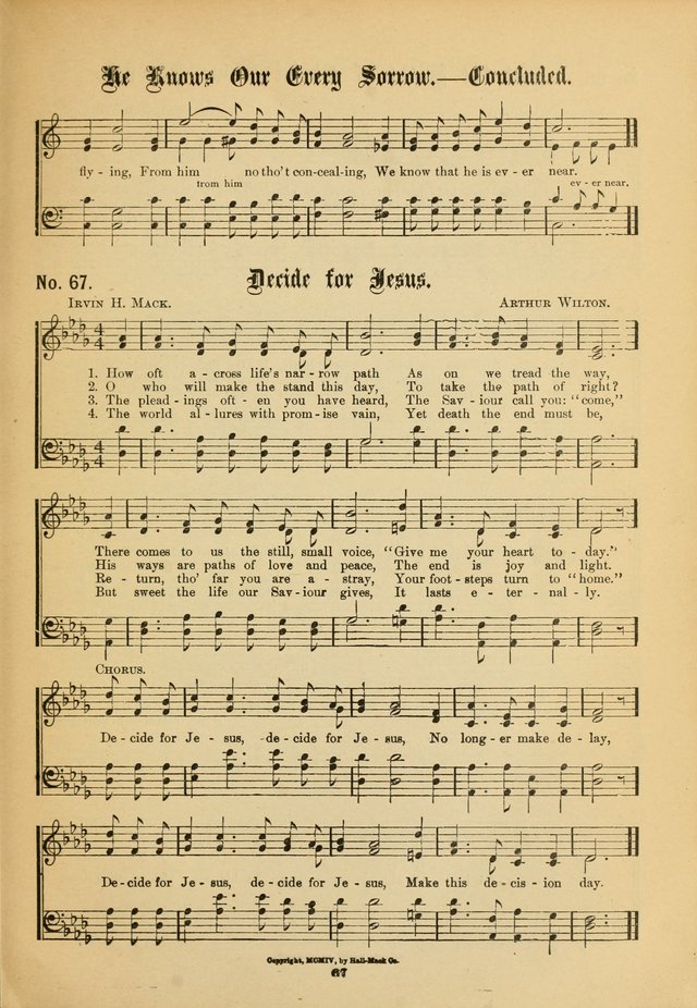 The Voice of Praise: a compilation of the very best sacred songs for use in Sunday Schools and praise services page 67