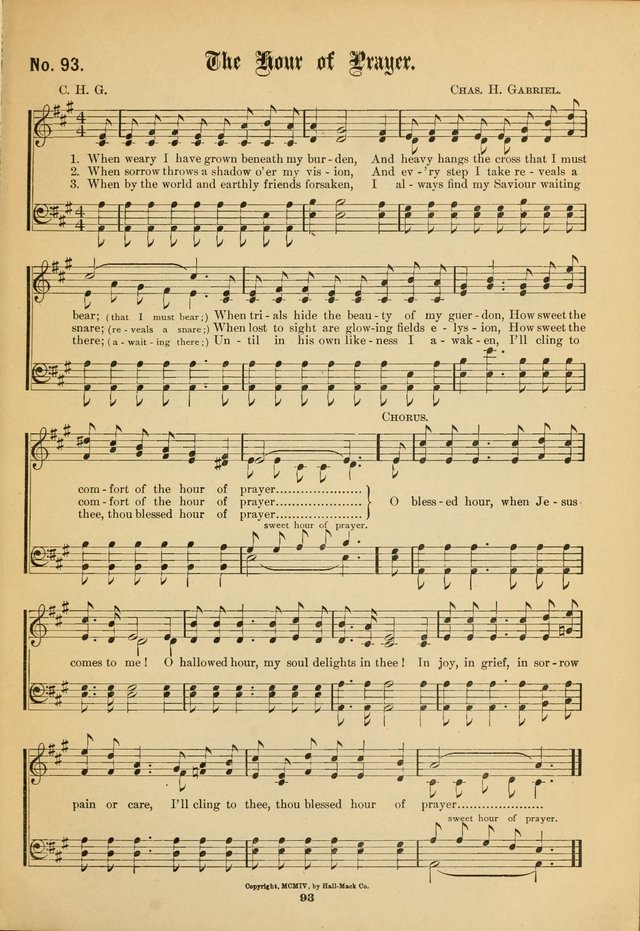 The Voice of Praise: a compilation of the very best sacred songs for use in Sunday Schools and praise services page 93