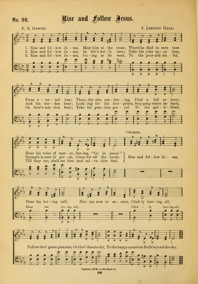 The Voice of Praise: a compilation of the very best sacred songs for use in Sunday Schools and praise services page 96