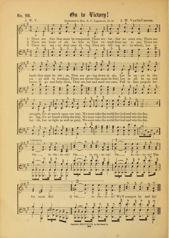 The Voice of Praise: a compilation of the very best sacred songs for use in Sunday Schools and praise services page 98