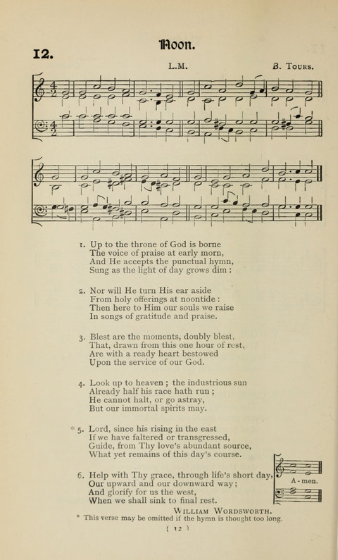 The Westminster Abbey Hymn-Book: compiled under the authority of the dean of Westminster page 12