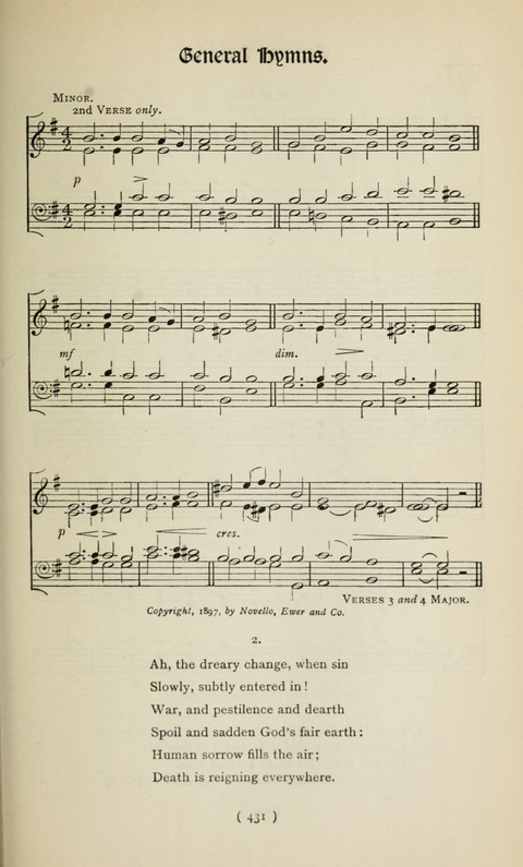 The Westminster Abbey Hymn-Book: compiled under the authority of the dean of Westminster page 431