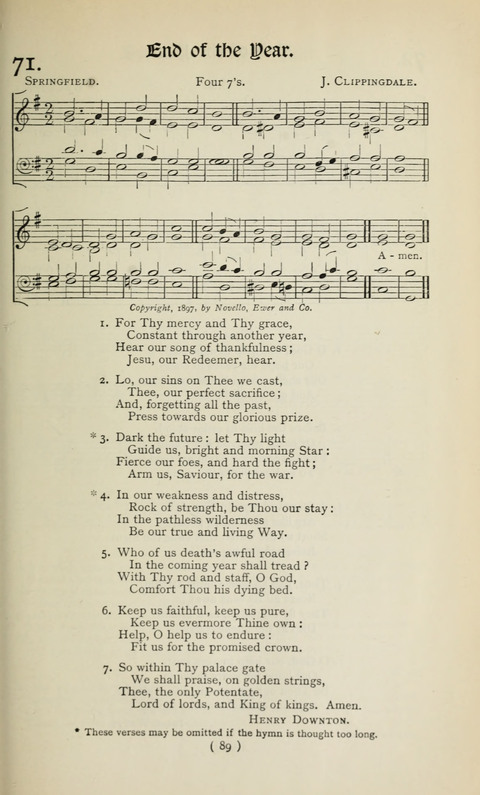 The Westminster Abbey Hymn-Book: compiled under the authority of the dean of Westminster page 89