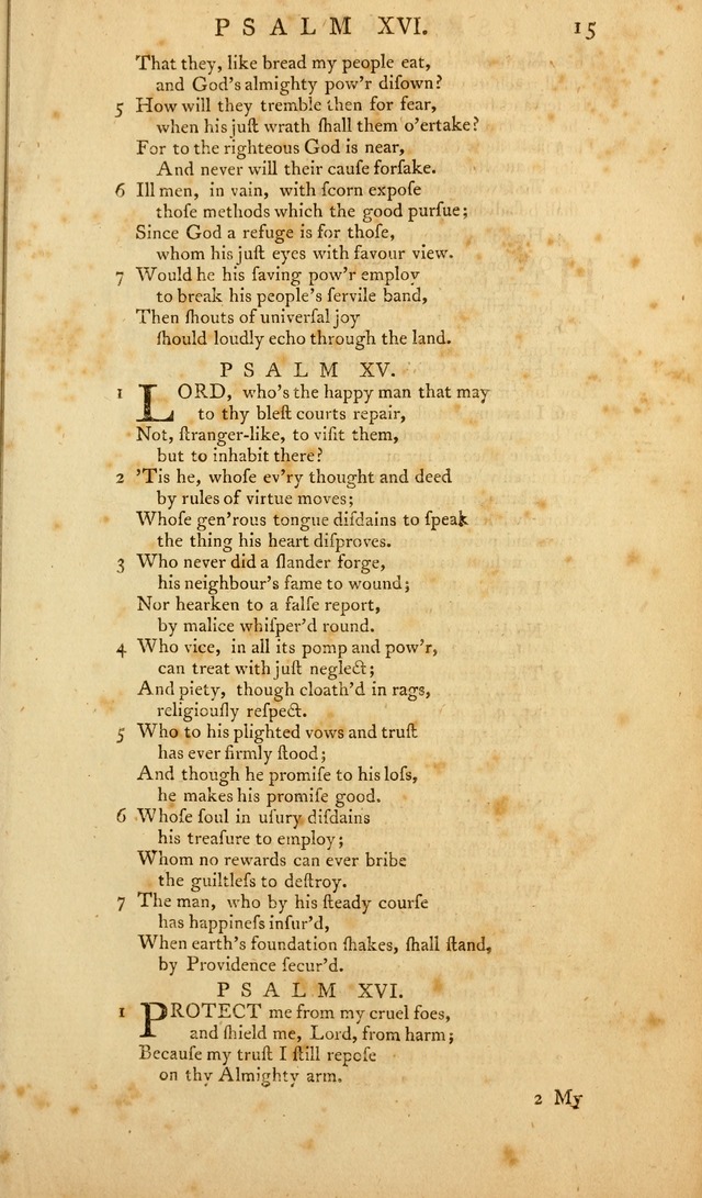 The Whole Book of Psalms: in metre; with hymns suited to the feasts and fasts of the church, and other occasions of public worship page 15