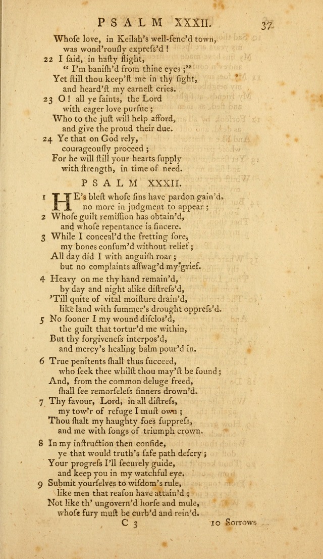 The Whole Book of Psalms: in metre; with hymns suited to the feasts and fasts of the church, and other occasions of public worship page 37