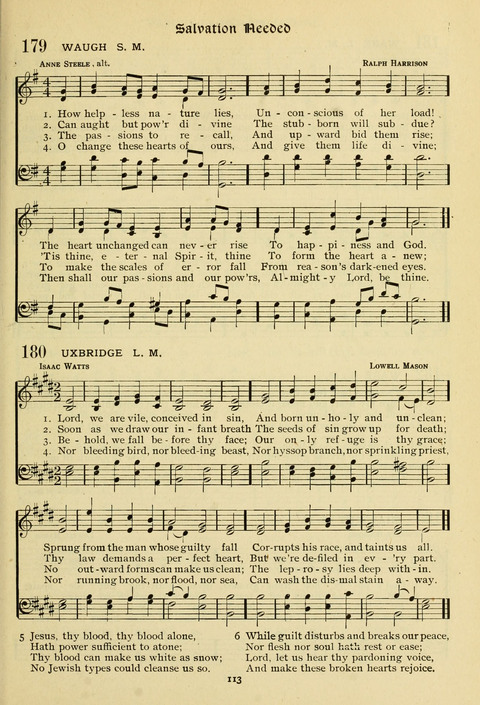 The Wesleyan Methodist Hymnal: Designed for Use in the Wesleyan Methodist Connection (or Church) of America page 113