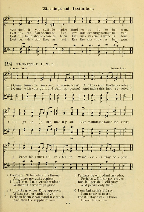 The Wesleyan Methodist Hymnal: Designed for Use in the Wesleyan Methodist Connection (or Church) of America page 121