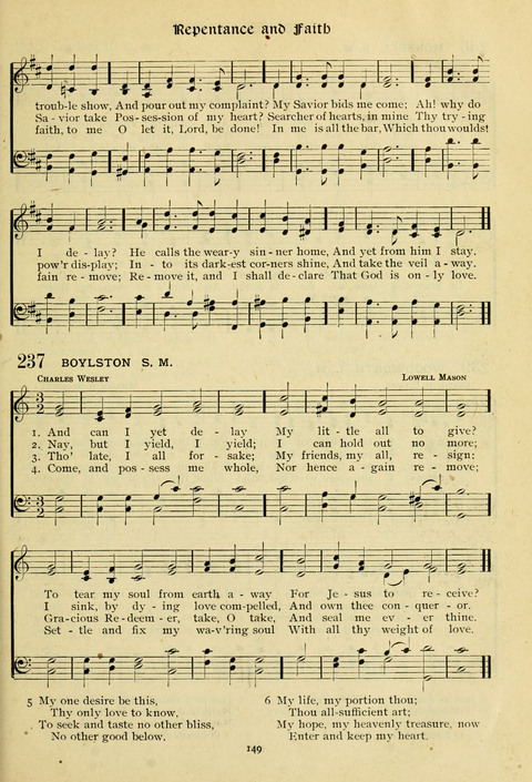 The Wesleyan Methodist Hymnal: Designed for Use in the Wesleyan Methodist Connection (or Church) of America page 149