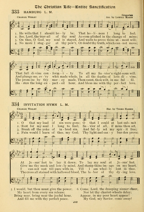 The Wesleyan Methodist Hymnal: Designed for Use in the Wesleyan Methodist Connection (or Church) of America page 212