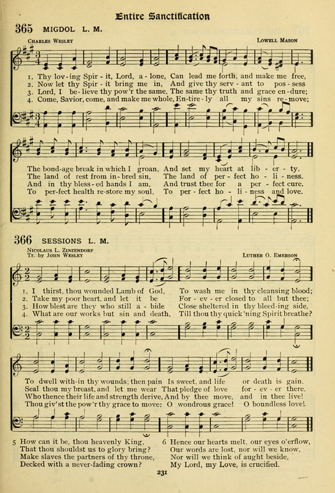 The Wesleyan Methodist Hymnal: Designed for Use in the Wesleyan Methodist Connection (or Church) of America page 231