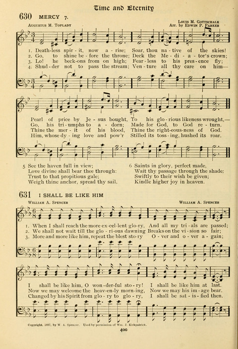 The Wesleyan Methodist Hymnal: Designed for Use in the Wesleyan Methodist Connection (or Church) of America page 400