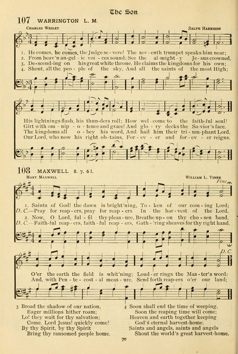 The Wesleyan Methodist Hymnal: Designed for Use in the Wesleyan Methodist Connection (or Church) of America page 70