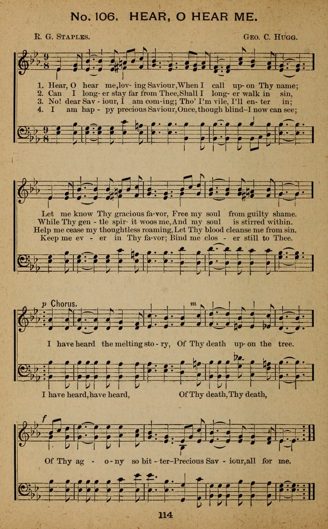 Windows of Heaven: hymns new and old for the church, Sunday school and home used by Rev. H.M. Wharton in evangelistic work page 114