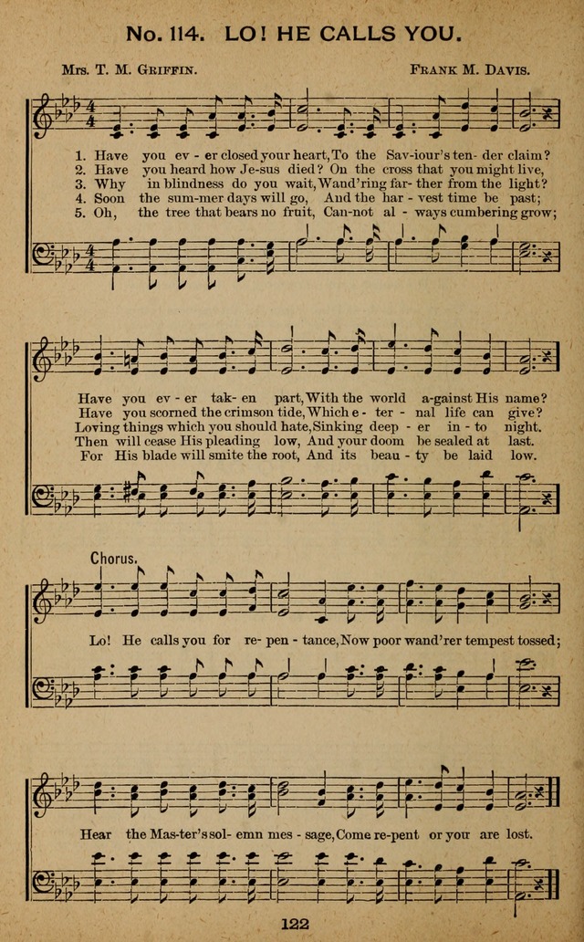 Windows of Heaven: hymns new and old for the church, Sunday school and home used by Rev. H.M. Wharton in evangelistic work page 122