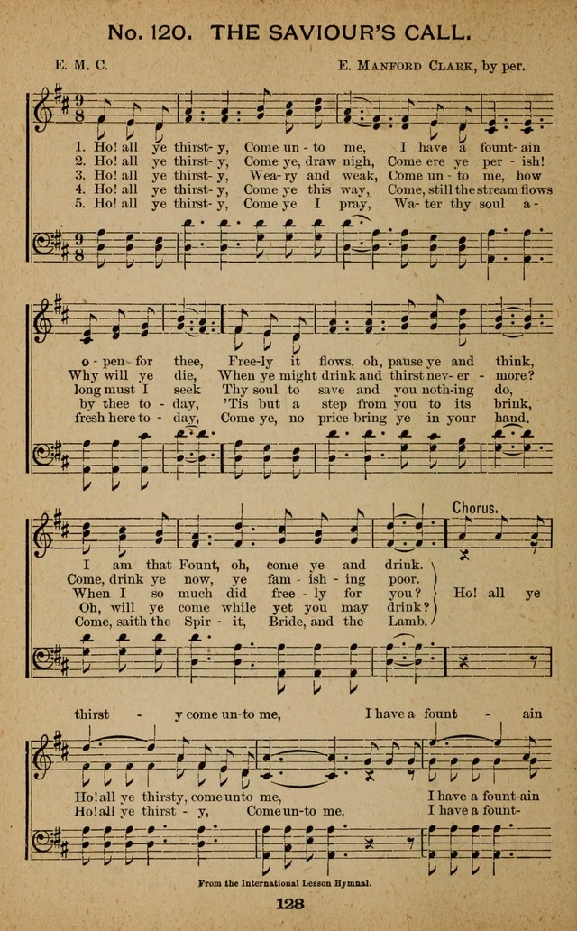 Windows of Heaven: hymns new and old for the church, Sunday school and home used by Rev. H.M. Wharton in evangelistic work page 128