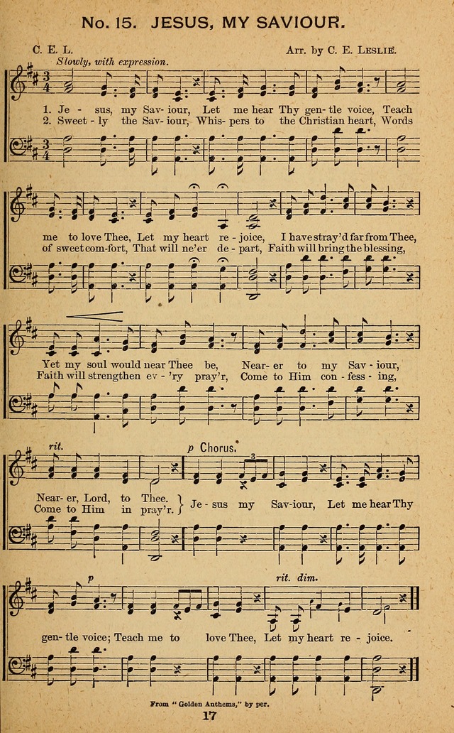 Windows of Heaven: hymns new and old for the church, Sunday school and home used by Rev. H.M. Wharton in evangelistic work page 17