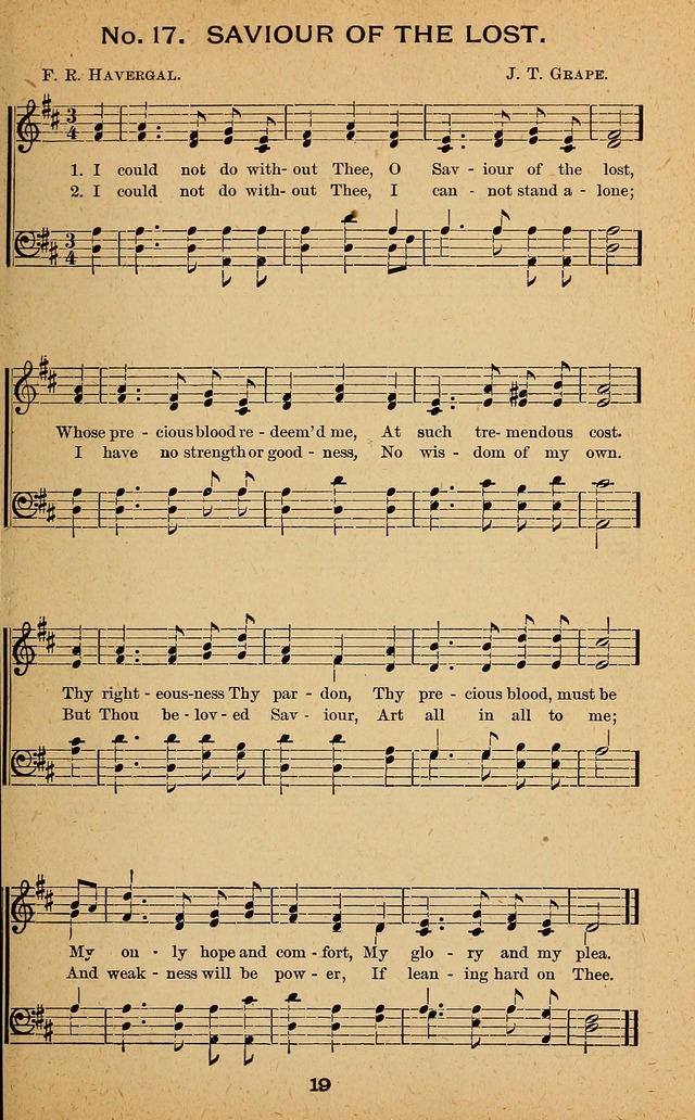 Windows of Heaven: hymns new and old for the church, Sunday school and home used by Rev. H.M. Wharton in evangelistic work page 19