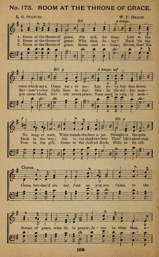 Windows of Heaven: hymns new and old for the church, Sunday school and home used by Rev. H.M. Wharton in evangelistic work page 192