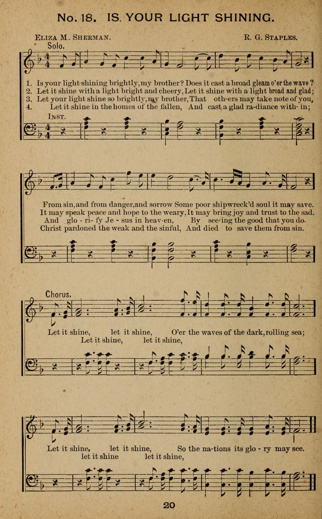 Windows of Heaven: hymns new and old for the church, Sunday school and home used by Rev. H.M. Wharton in evangelistic work page 20