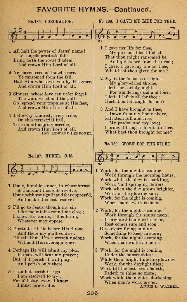 Windows of Heaven: hymns new and old for the church, Sunday school and home used by Rev. H.M. Wharton in evangelistic work page 203