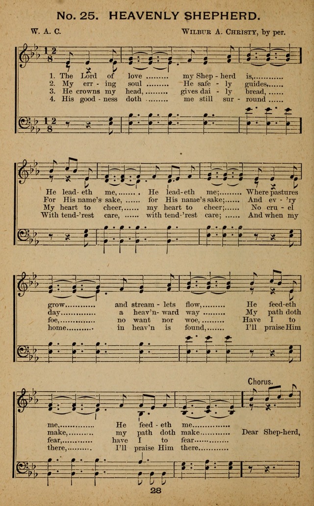 Windows of Heaven: hymns new and old for the church, Sunday school and home used by Rev. H.M. Wharton in evangelistic work page 28