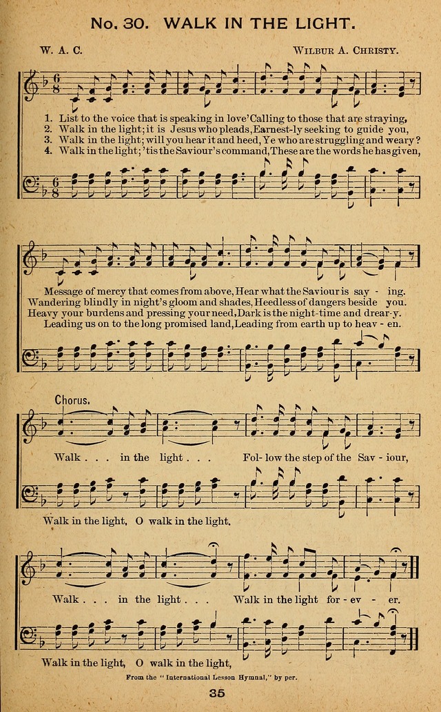 Windows of Heaven: hymns new and old for the church, Sunday school and home used by Rev. H.M. Wharton in evangelistic work page 35