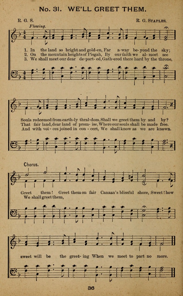 Windows of Heaven: hymns new and old for the church, Sunday school and home used by Rev. H.M. Wharton in evangelistic work page 36