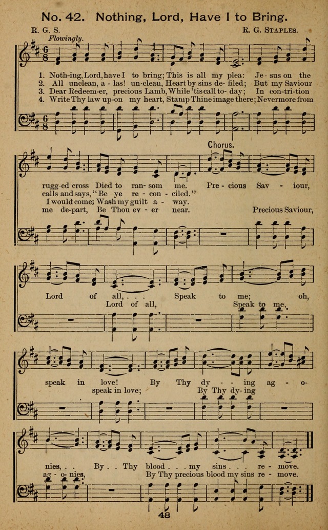 Windows of Heaven: hymns new and old for the church, Sunday school and home used by Rev. H.M. Wharton in evangelistic work page 48