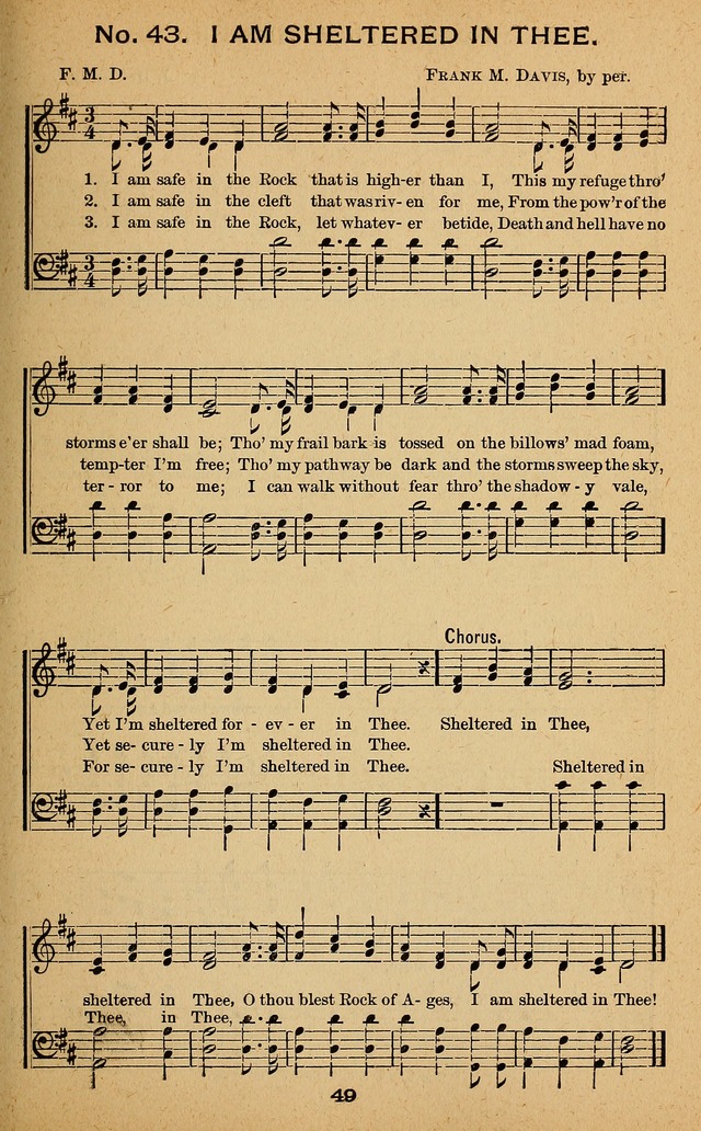 Windows of Heaven: hymns new and old for the church, Sunday school and home used by Rev. H.M. Wharton in evangelistic work page 49