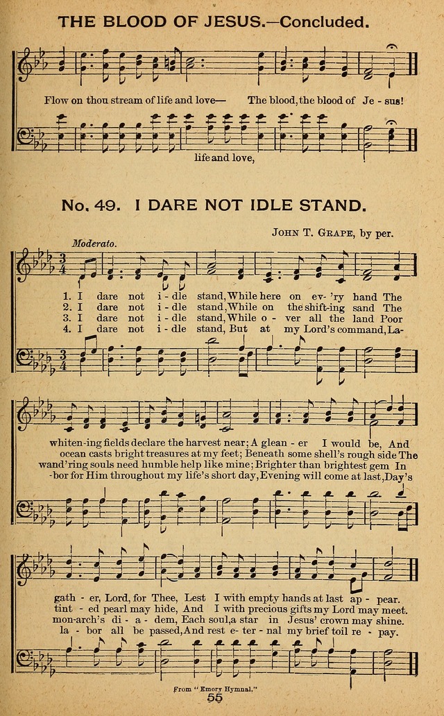 Windows of Heaven: hymns new and old for the church, Sunday school and home used by Rev. H.M. Wharton in evangelistic work page 55