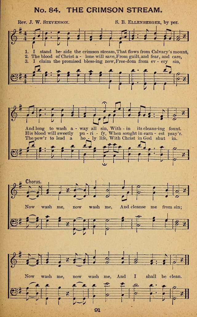 Windows of Heaven: hymns new and old for the church, Sunday school and home used by Rev. H.M. Wharton in evangelistic work page 91