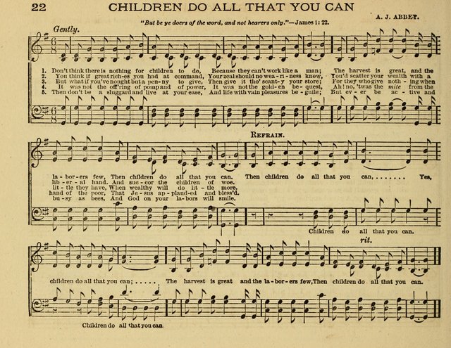 White Robes for the Sunday School: a choice new collection of songs, quartets, and choruses for Sunday-Schools, devotional meetings, and the home circle page 22